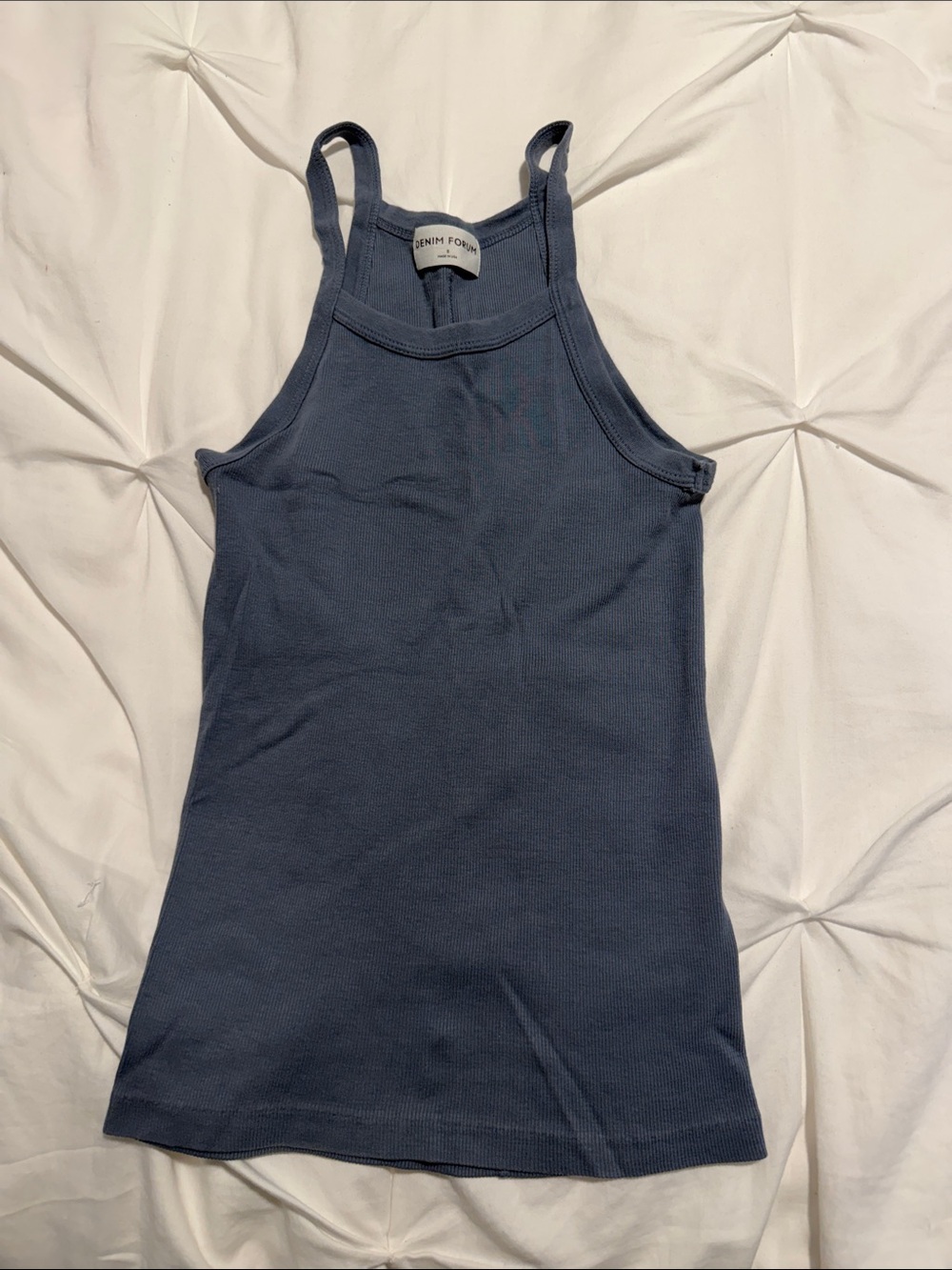 Denim Forum Navy Ribbed Tank